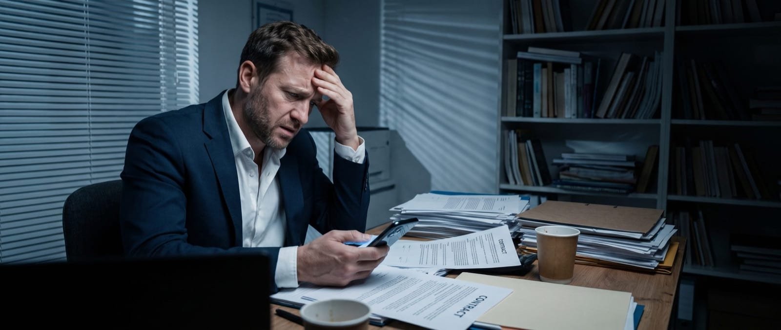 Owner buried in paperwork and chat messages